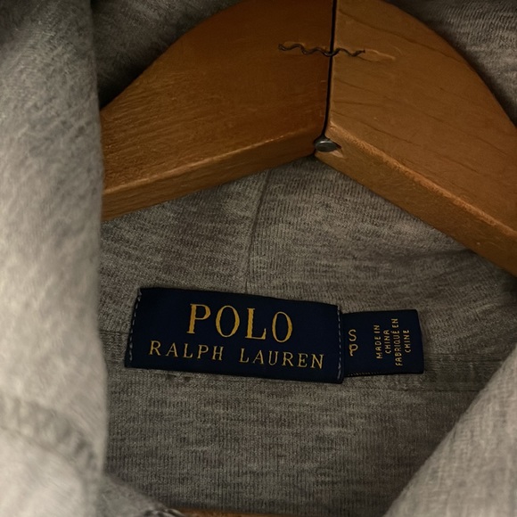 Polo Ralph Lauren Men's Grey Embossed Logo Double Knit Hoodie size S - Picture 4 of 5